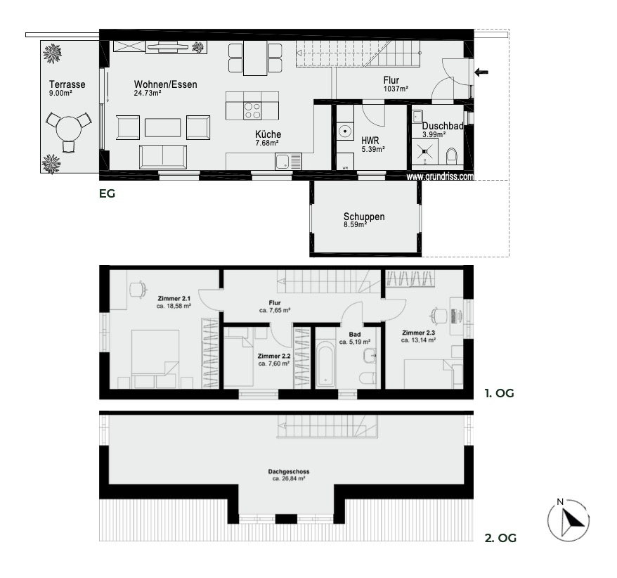 Grundriss Wohnung 1
