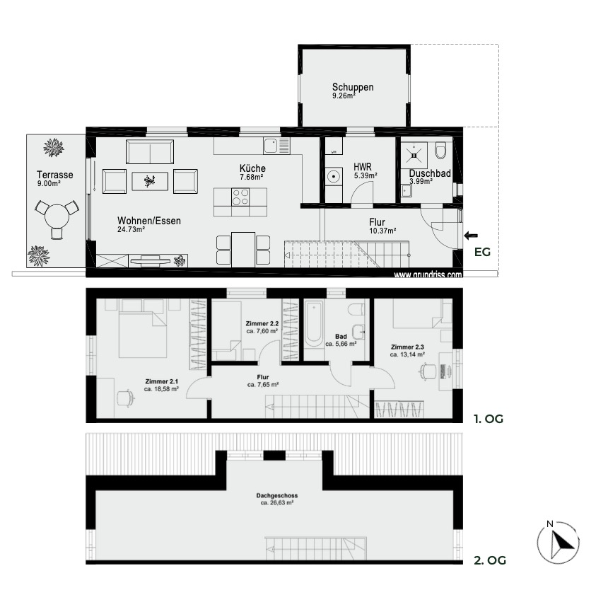 Grundriss Wohnung 1